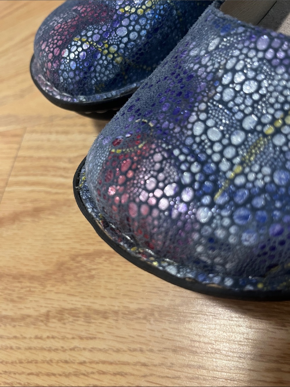 Alegria paloma Mary Jane Shoes in Blue-Purple Multicolor Bubble Print size 37 - Picture 3 of 5